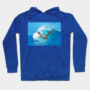 Brown Pelican Wings and Waves Hoodie